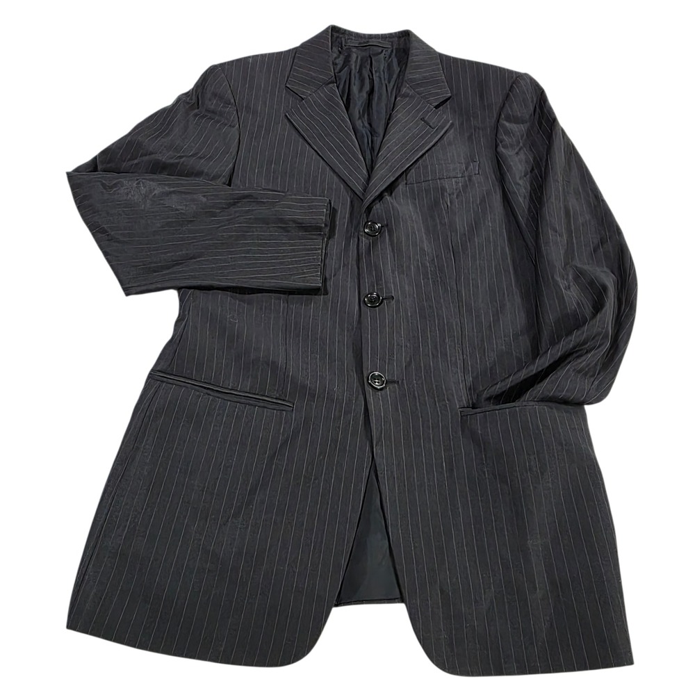 Armani Suit Jacket Mens Gray Size 48/R Pinstripe Notch lapel Sing Breasted